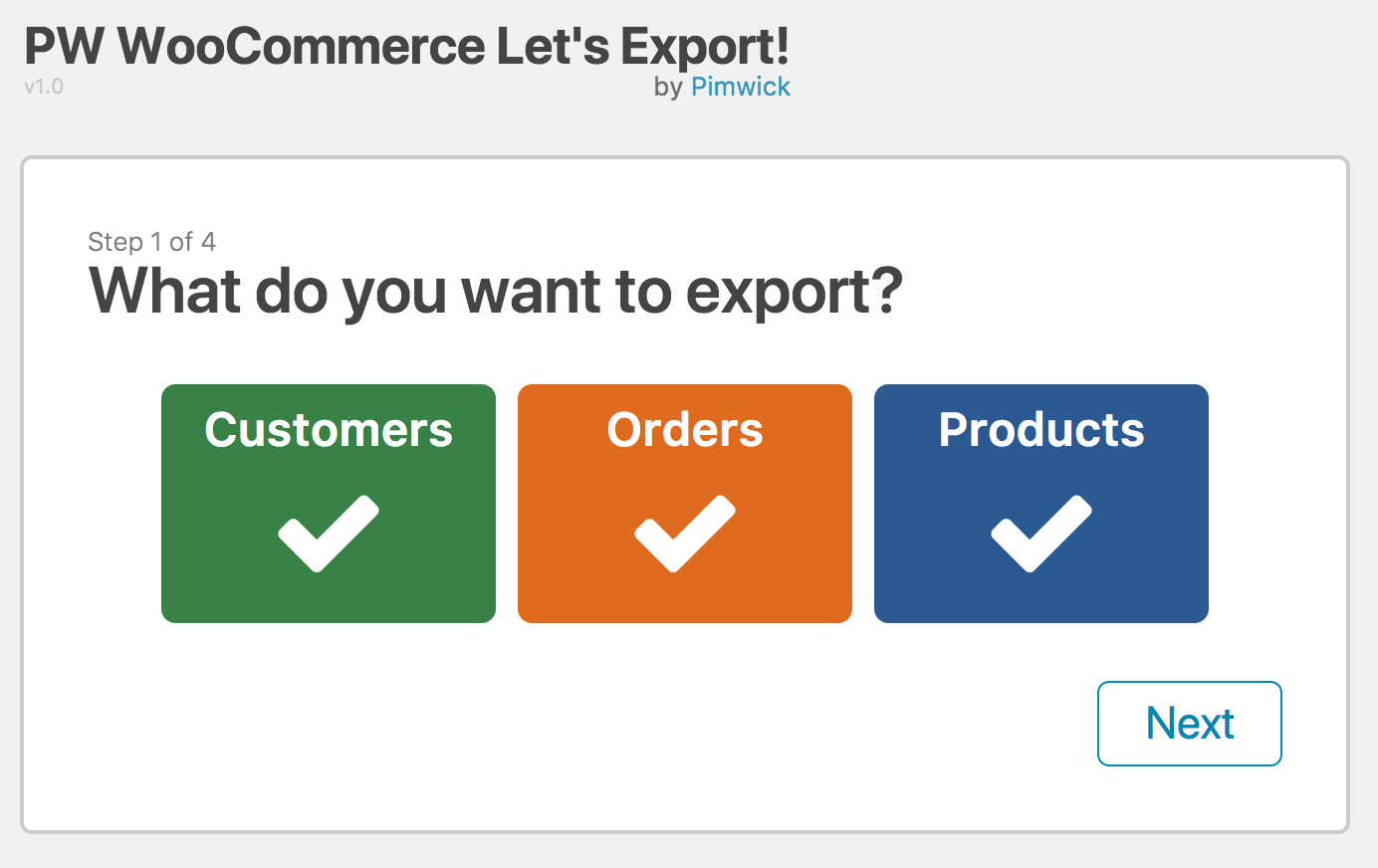 PW WooCommerce Let's Export Screenshot 1
