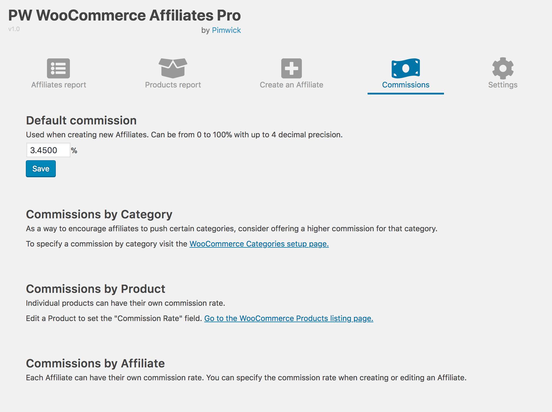 WooCommerce Affiliates - Screenshot