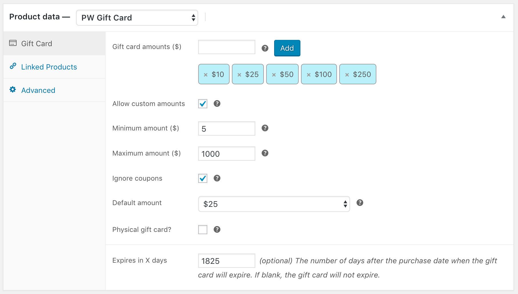 WooCommerce Gift Cards - Screenshot