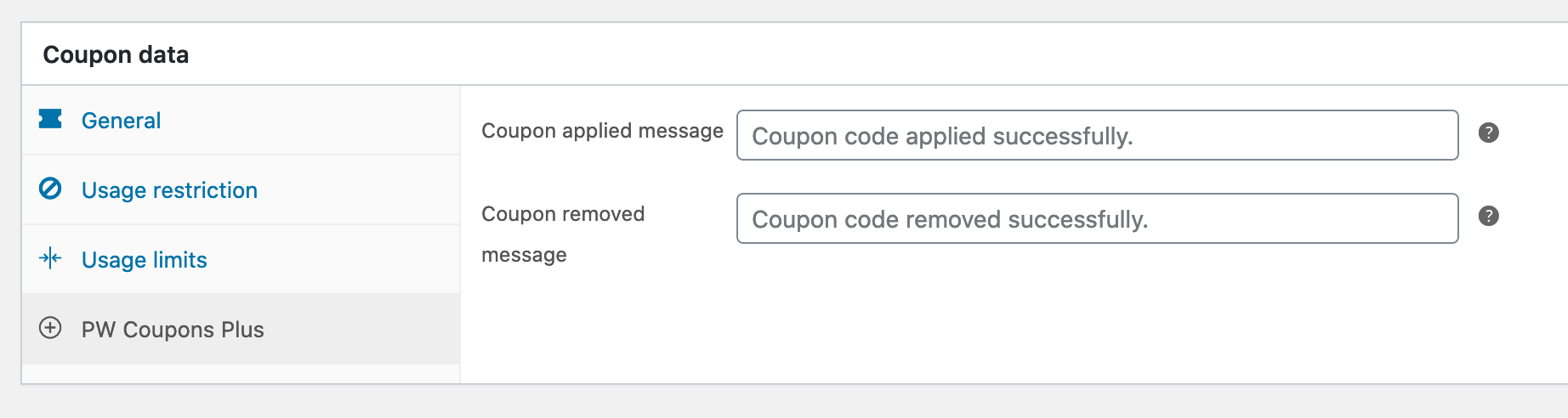 WooCommerce Coupons Plus - Screenshot