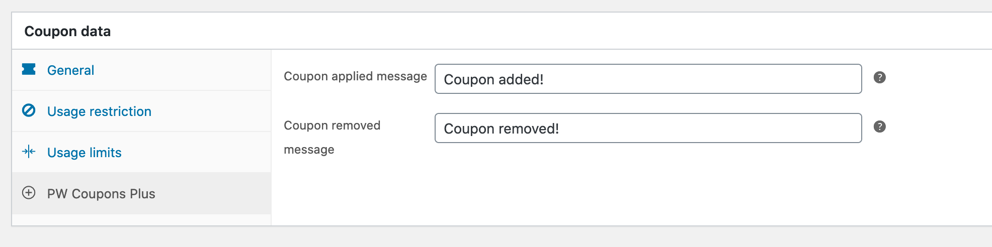 WooCommerce Coupons Plus - Screenshot