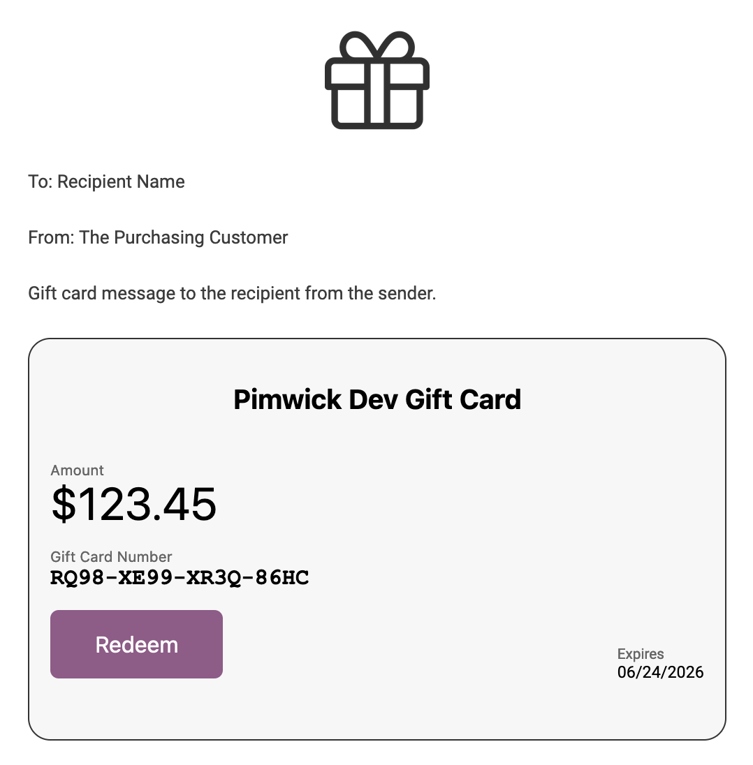 WooCommerce Gift Cards - Screenshot