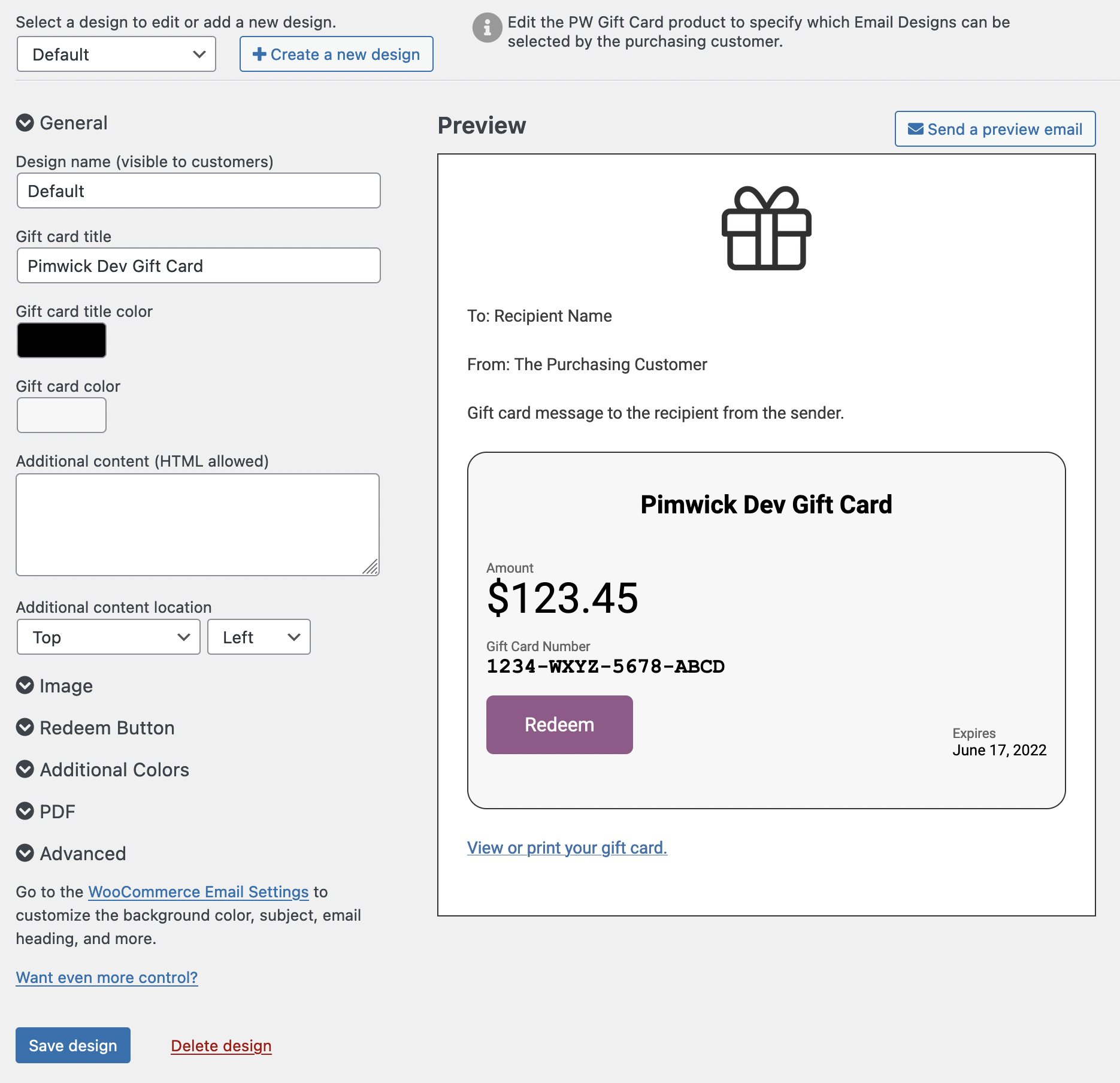 WooCommerce Gift Cards - Screenshot